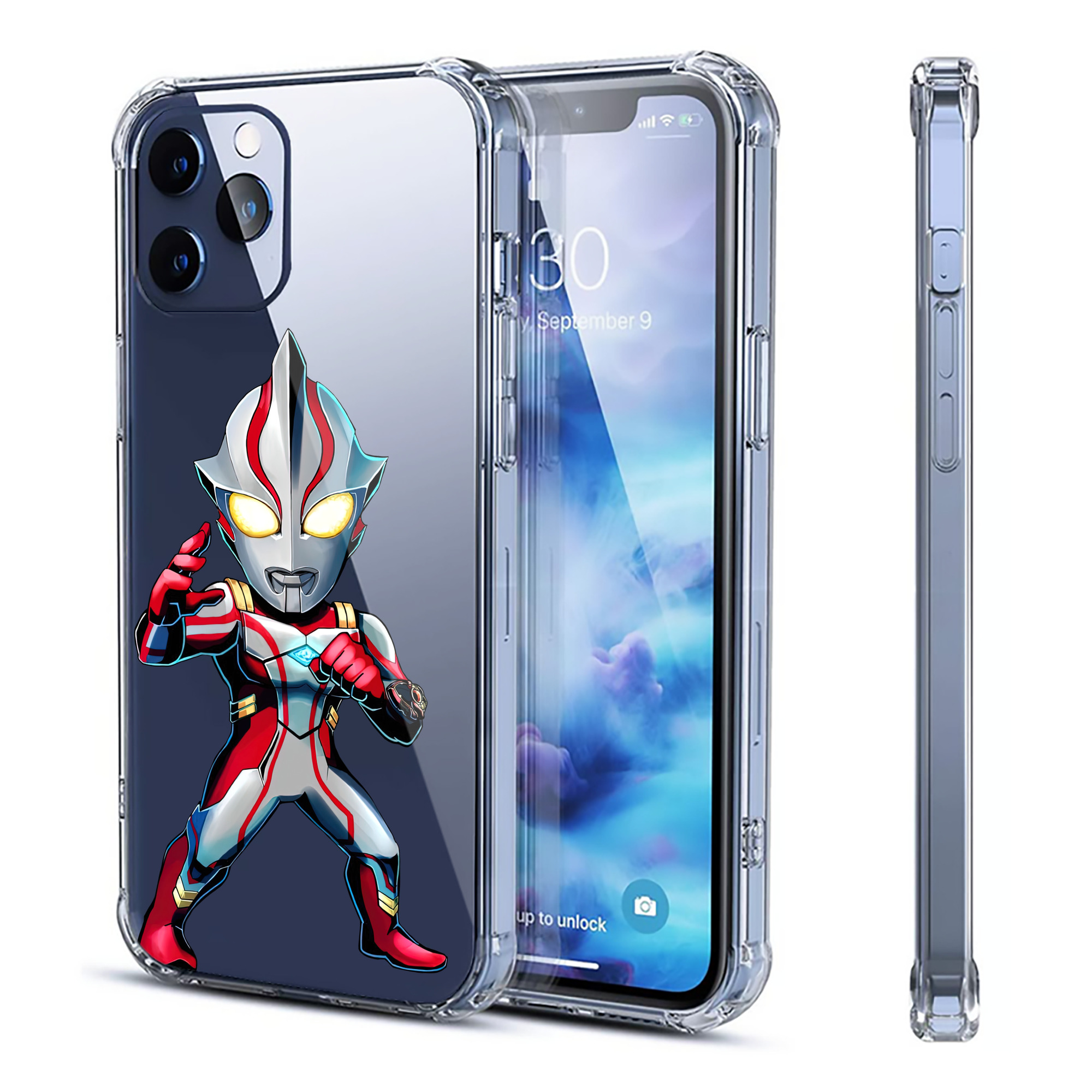 （画像用） ウルトラマン Ultraman 【iPhone 12シリーズ対応】透明スマホケース（クリアソフトケース）